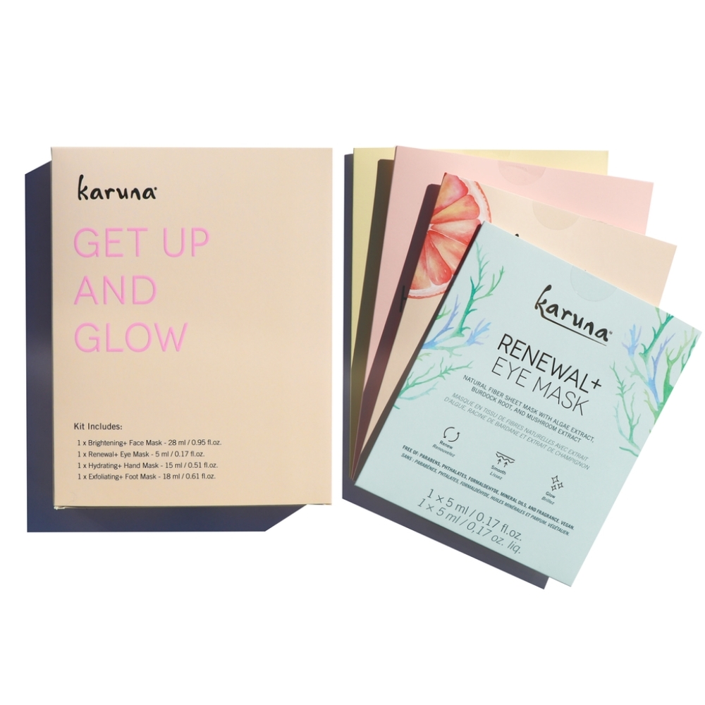 NWT KARUNA GET UP AND GLOW MASK SET + Free Mask for Deep Hydration